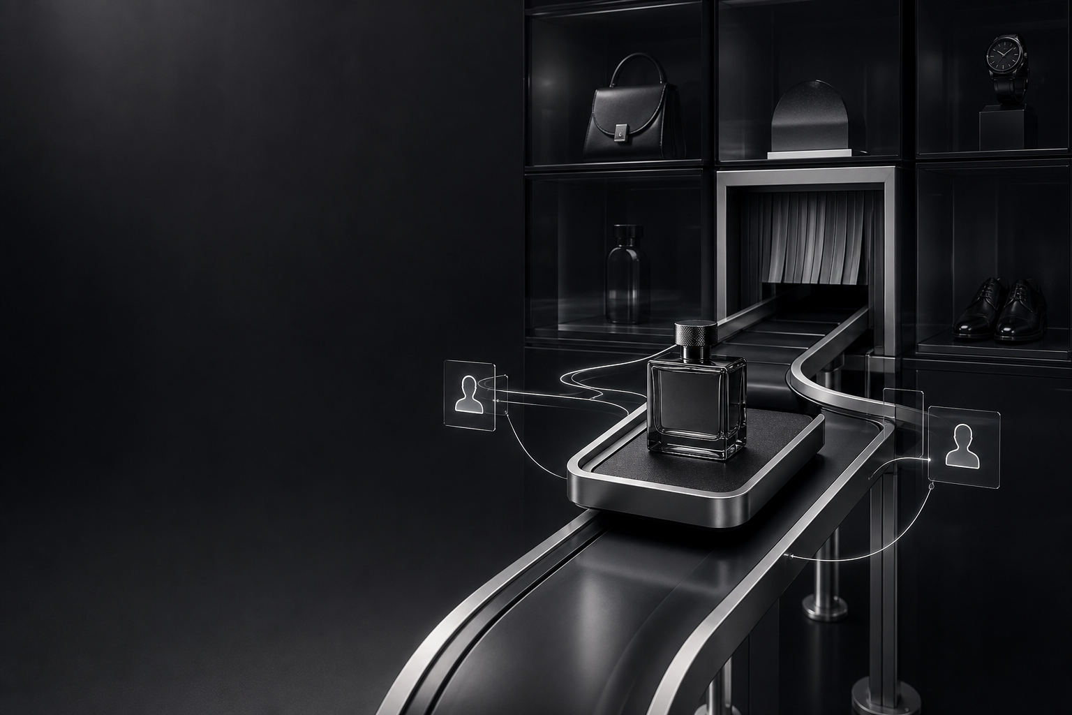 Luxury retail product moving through an intelligent fulfillment system